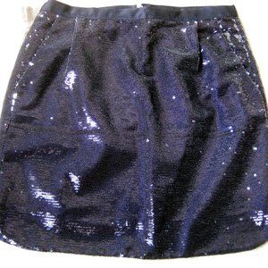 New no tags J. Crew Shirttail Mini Skirt Sequins Indigo Blue Purple Pockets 0